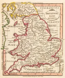 Starożytna Brytania. Mapa.