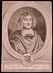 Portret Christophera Simpsona (ok. 1605-69) (grawerowanie)