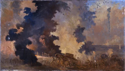 Dieppe, sierpień 1942 (olej na płótnie)