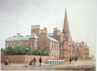 Orphan Boys Asylum, z książki „Modern Liverpool Illustrated” Williama Gavina Herdmana i A. Pickeringa, opublikowane 1864 (kolor lito)