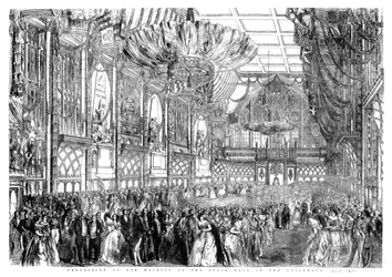 Procesja Jej Królewskiej Mości na Bal Stanowy w Guildhall, City of London, lipiec 1851 1886.