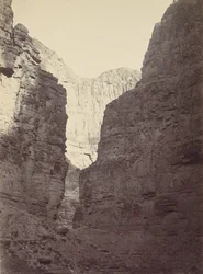 Ściany wapienne, Kanab Wash, rzeka Kolorado, 1872.