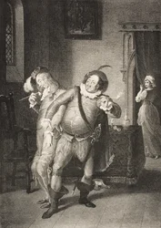 Dom Olivii, akt II, scena III, z „Nocy Trzech Króli, albo co chcesz”, z The Boydell Shakespeare Gallery, wydana pod koniec XIX wieku