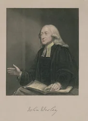 Portret Johna Wesleya (1703-91) rytowany przez Williama Holla (1807-71) wydany przez A. Fullarton und Co.