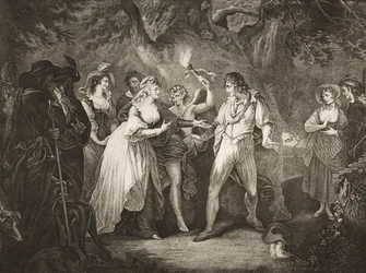 Las, akt V, scena IV, z „Jak ci się podoba”, z The Boydell Shakespeare Gallery, wydana pod koniec XIX wieku
