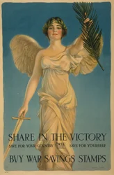 Udział w zwycięstwie, kupuj wojenne znaczki oszczędnościowe, plakat z I wojny światowej, 1918