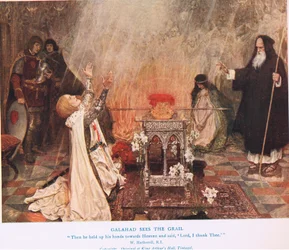Galahad widzi Graala, ilustracja z „Króla Artura”
