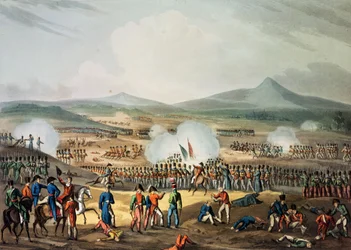Bitwa pod Fuentes de Oñoro, 5 maja 1811, rytowana przez Thomasa Sutherlanda (ur. ok. 1785)