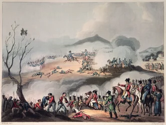 Bitwa pod Orthes, 27 lutego 1814, grawerowana przez Daniela Havell