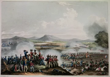 Bitwa pod Talaverą, 28 lipca 1809, grawerowana przez Thomasa Sutherlanda (b.c.1785)