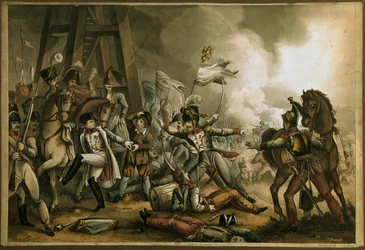 Każdy człowiek za siebie, grawerowane przez Thomasa Sutherlanda, 1816 (kolorowa akwatinta)