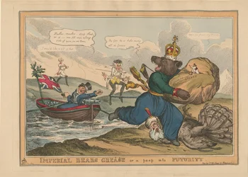 Imperial Bears Grease Grease czyli zajrzenie w przyszłość. Karykatura z wojny rosyjsko-tureckiej, 1828.