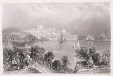 Widok Baltimore, z „Historii Stanów Zjednoczonych”, tom. II, Charles Mackay, grawerowane przez S. Fisher