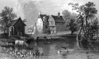 Opactwo Beleigh, niedaleko Maldon, Essex, grawerowane przez Charlesa Mottrama, 1832