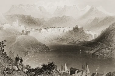 Clifden, Connemara, hrabstwo Galway, Irlandia, z „Scenery and Antiquities of Ireland” George