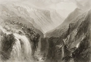 Szef Glenmalure, hrabstwo Wicklow, z „Krajobrazy i starożytności Irlandii” George