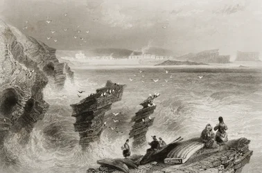 Kilkee, hrabstwo Clare, Irlandia, z „Krajobrazy i starożytności Irlandii” George