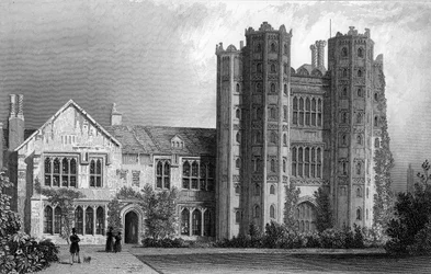 Layer Marney Tower, Eseksas, graviruotas Henry Wallis, 1832 poli
