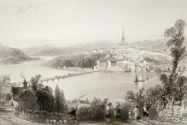 Londonderry, County Londonderry, Irlandia Północna, z „Scenery and Antiquities of Ireland” George