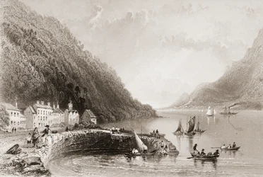 Rosstrevor Pier, County Down, z „Krajobrazy i starożytności Irlandii” George