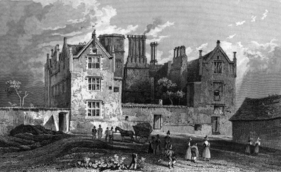 South View of Eastbury House, niedaleko Barking, grawerowane przez Williama Watkinsa, 1833