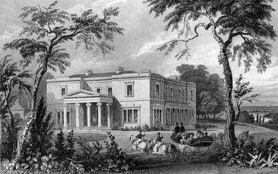 Stisted Hall, niedaleko Braintree, Essex, grawerowane przez Johna Carr Armytage, 1832