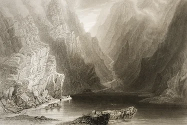 The Gap of Dunloe, hrabstwo Killarney, Irlandia, z „Krajobrazy i starożytności Irlandii” George