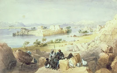 Wyspa Philae, patrząc w dół Nilu