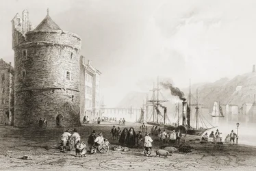 The Quay w Waterford, Irlandia, z „Scenery and Antiquities of Ireland” George