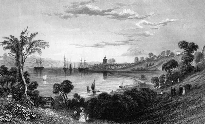 Wivenhoe, Essex, grawerowane przez Johna Rogersa, 1832