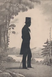 Sylwetka Edwarda Worth of Saco, Maine, 1828-83.