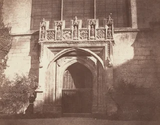 Starożytne drzwi, Magdalen College, Oxford, 1843 r. (zdjęcie)