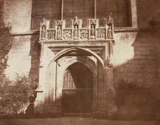Starożytne drzwi, Magdalen College, Oxford, 1843.