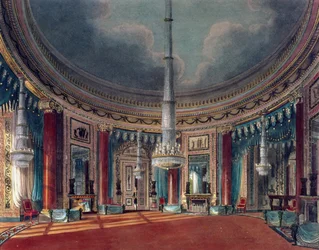 Carlton House, Circular Room, z Pynes Royal Residences, opublikowany w 1818 r.