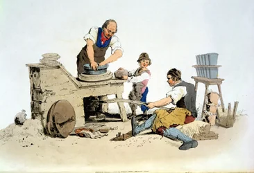 Garncarze, z "Costume of Great Britain", opublikowane przez Williama Millera, 1805 r.