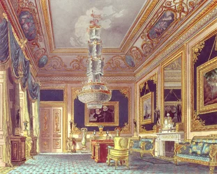 Pokój Blue Velvet, Carlton House z „Królewskich Rezydencji” w Pyne, 1818 r.