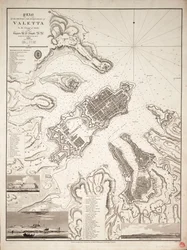 Plan portów i fortyfikacji Valetty na Malcie, ok. 1821 r. (rycina)