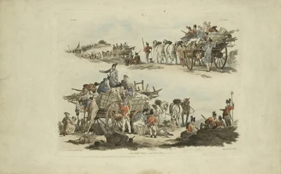 Sceny obozowe, 1803 (kolorowa akwaforta)
