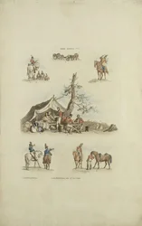 Sceny obozowe, 1803 (kolorowa akwaforta)