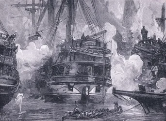 Bitwa pod Navarino AD 1828 (lito)