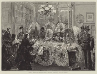 Pogrzeb zmarłego księcia Baldwina z Flandrii w Brukseli, w stanie leżącym