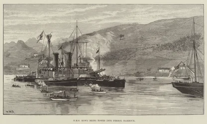 HMS Howe holowany do portu Ferrol
