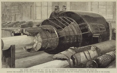 Strzelba trzydziesto-ośmiotonowa HMS Thunderer w Woolwich Arsenal