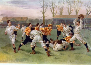 Mecz piłki nożnej, 1890