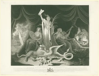 Alegoria Potęgi Wielkiej Brytanii, 1787 Rosnąca wielkość narodu brytyjskiego (tytuł na obiekcie)