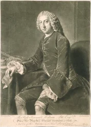 William Pitt, główny sekretarz stanu, wyryty przez Richarda Houstona (1721-75)
