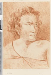 Strona 32b Nowozelandzki portret Maorysa, 1768-75 (czerwona kreda)