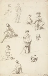 Arkusz studiów figur orientalnych