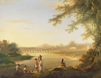 Most Marmalong, z Sepoyem i tubylcami na pierwszym planie, ok. 1783 r.