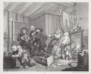 Postęp nierządnicy, tablica V, z "The Original and Genuine Works of William Hogarth", wydanej w Londynie w latach 1820-22